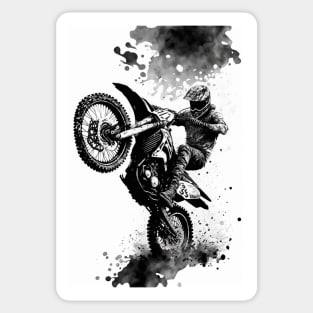 Dirt bike cool wheelie white background Sticker